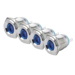 16mm LED Waterproof Metal Indicator Light 5V 12V 24V 220V Red/Yellow/Blue/Green/White/Orange Metal Signal Lamp