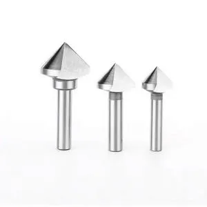 HSS Coated CNC Rectangular Countersink Drill Bit 3 Flute 90 Degree Chamfer 60MM Sharpener