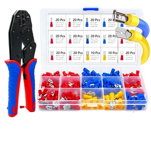 1200PCS 23-7AWG HSC8 6-4A Industrial Grade Steel Self Adjustable Cable Wire Crimper Crimping Tool Plier Set OEM Cord End