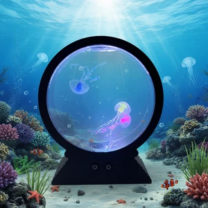 Rechargeable Color Changing Jellyfish Aquarium Night Light Mini For Desk Decoration European Design Home Decor Gift