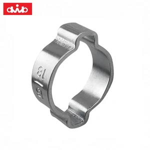 DWB Brand Stainless Steel 304 Material Pipe Clamps, Two Ear Hose Clamp O Clip Double Ear for Fuel Petrol Pipe Tube