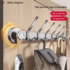 Rustproof Carbon Steel No-Drill Wall Storage Adhesive Hook Space Suction Cup Hook for Single Closet Entrance Door Back Metal