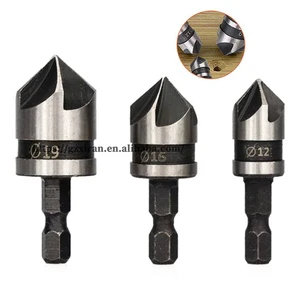 Quick Change Drill Bit Tool Hexagonal Shank Carbon Steel Countersink Boring Drill Bit Set