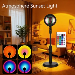 16 Colors Sunset Lamp RGB Floor Projector Light Mood Night Lighting For Photography Living Room Artistic Photo
