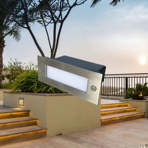 New Outdoor Waterproof LED Step Lamp Recessed Wall Light for Stair Footer & Corner Modern Outdoor Wall Lamps