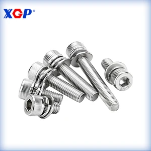 Stainless Steel Hex Head Socket Bolts Machine Screws With Flat Washer