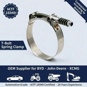 SS304 Reinforced Spring Loaded T-Bolt Clamp for Heavy Truck Cooling System