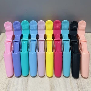 Custom Logo Barber Durable Plastic Hairdressing Crocodile Clip Salon Duck Beak Alligator Clip for Hair Styling Other Makeup Tool