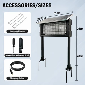 Solar Mosquito Killer Lamp Outdoor Solar Rechargeable Electric Bug Zapper for Garden Patio Yard Solar Mosquito Killer Lamp