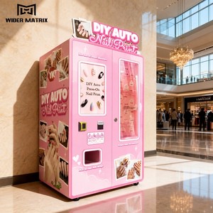 Guangzhou Factory Smart 32 Inch Touch Screen Nail Art Printing Vending Machine Press On Nails Vending Machine