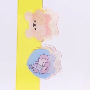Vigreat Custom Kawaii Cartoon Design Acrylic Paper Clamp Glitter Epoxy Acrylic Clips