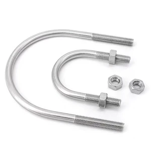 Corrosion Resistant U Bolt Pipe Clamp-High Precision M4 M5 M6 304/316 SS Plain Finish ISO9001 Certified Custom Sizes