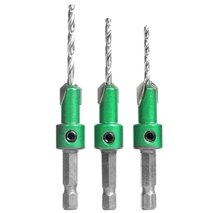 DZ 3pcs HSS High Speed Steel Countersink Drill Bit Set Carpentry Woodworking Tool for Screw Hole