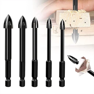 5PCS Efficient Universal Drilling Tool Multifunctional Cross Alloy Drill Bit Tip High Performance Utility Tools for Woodworking
