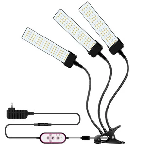 Full Spectrum LED Plant Grow Light with Remote & 5-Level Dimmer, Clip-On Lamp for Indoor Succulents, Seedlings, Hydroponics