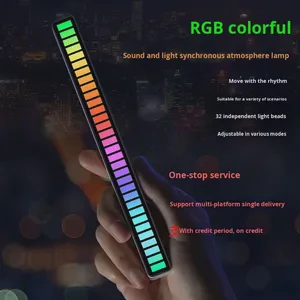 RGB Sound-Controlled Sensor-Activated Music Sync LED Light for Car & Desktop with Internet Celebrity Colorful Atmosphere