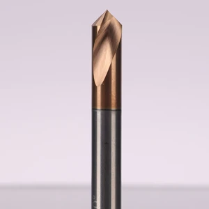 Solid Carbide 55 Degree 2 Flute Spot Drill with TiAlN Coating CNC Spotting Drill Bit for Metal Drilling Pre-Drilling Positioning