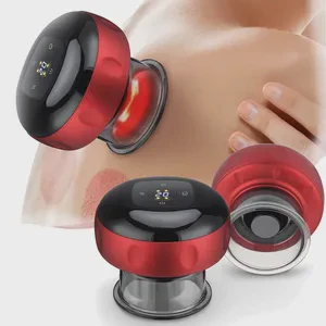 Smart Electric Vacuum Cupping Heating Suction Cup Device for Body Scraping Massage Infrared Physiotherapy on Back Neck Arm