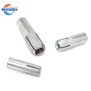 Premium 3/8 Inch Zinc Plated Carbon Steel Drop-in Anchor Knurled Concrete Anchors
