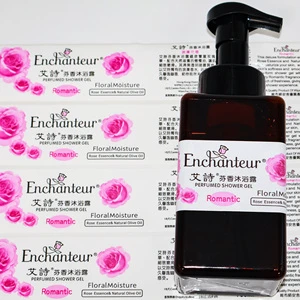 OEM Vinyl Private Label Water/Oil Proof Eco-Friendly Custom Cosmetic Labels for Shampoo and Shower Gel Self-adhesive Sticker