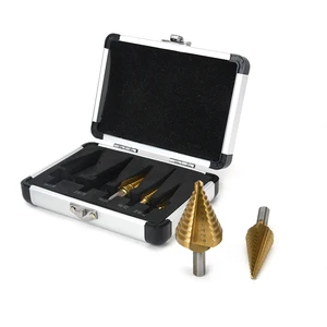 Nesen Titanium Coated HSS Step Drill Bit Straight Shank Straight Flute Clean Cutting Accurate Hole Size Multipurpose Machining