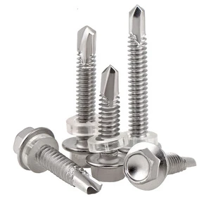 Factory Supply Self-Tapping Screw Stainless Steel Hexagon Head Metric System Self-Drilling Screws with Washer