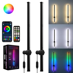 Indoor Home Decor Plastic RGBIC Wall Light Bar 16 Million Colors LED Music Sync App/Voice Control Remote USB Bedroom Gaming