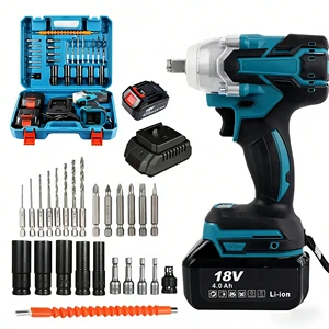 High 21V Cordless Brushless Electric Wrench Set 380N Max Torque 10/13mm Drive Rechargeable Lithium Battery Auto Repair Household