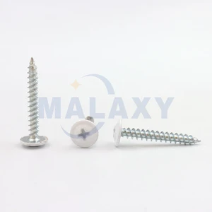 MALAXY White Zinc Plated Truss Head Phillips Galvanized Self Tapping Screws