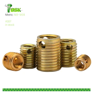 Steel Yellow Zinc Threaded Bushings Sunflower Threaded Insert Threaded Bushings 307/308 Self Tapping Inserts