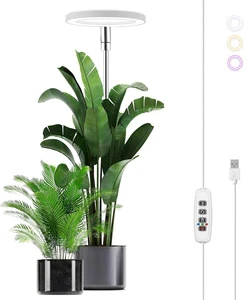 LED Plant Grow Light 6.4 Inch Angel Ring Plant Light Height Adjustable Full Spectrum Plant Fill Light