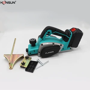 KONSUN Carpenter Tools Cordless Portable Electric Hand Planer Powerful Woodworking Tool Wood Planer Brushless Motor 21V 4000mAh