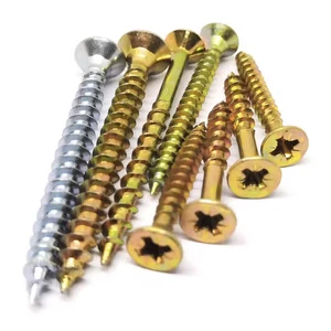 High Quality Yellow Zinc Plated Countersunk Double Flat Head Tapping Screw Chipboard Wood Screws for Woodwork