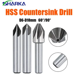 60/90 Degrees HSS Steel Chamfering Cutter 4/6/8/10/12/14/18mm Countersink Drill Bit for Metal Chamfering Drill Bit