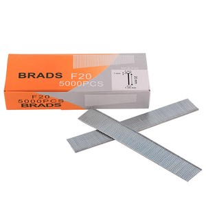 F20 XINYI STAR Electro Galvanized Steel Brad Nails Smooth Shank Industrial Grade Chisel Point 2mm Head Diameter (5000pcs/Box