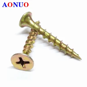 Standard Size Carbon Steel Gypsum Drywall Board Screw C1022a Inch Fine Hex Head Zinc Coated Customized Packing Color Yellow