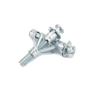 Steel Galvanized Rust Resistant Hollow Wall Expansion Anchor & Bolt Set with 30-65KG Capacity for Drywall and Gypsum Board