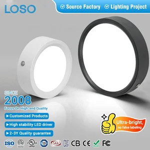 LOSO Indoor Commercial White Black 7W 9W 12W 18W Surface Mounted Iron LED Down Lighting