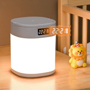 Touch Control Remote Control LED Rechargeable Night Light Battery Clock Display Eye Protection Student Dormitory Gift RGB Light