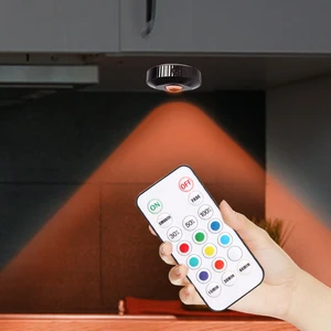 Rechargeable Under Cabinet Light Puck Lights with Color Changing Tap Lights for Cabinet, Shelves, Display Case
