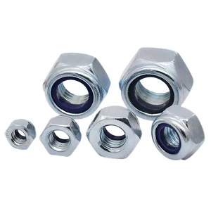 M3 - M24 Steel Galvanized DIN 985 Nylon Insert Lock Nuts Nylock Nuts
