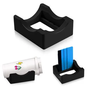 Silicone Cup Cradle With Built-in Slot Use To Apply Vinyl Decals For Tumblers, Small Stand Cup Holder With Felt Edge Squeegee