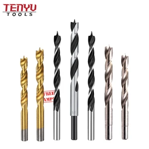 Carbon Steel Twin Land Flutes Rolled Wood Brad Point Drill Bit for Wood Hole Drilling Precision