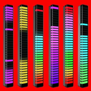 Rechargeable RGB Voice Control LED Music Level Light Pickup Lamp Rhythm Lights