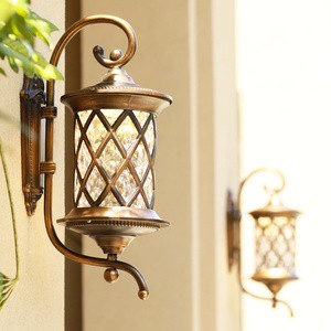 Outdoor IP65 Waterproof LED Wall Lamp Brushed Antique Brass Aluminum Vintage Luxury Decorative 3500K Warm White 2-Year Warranty