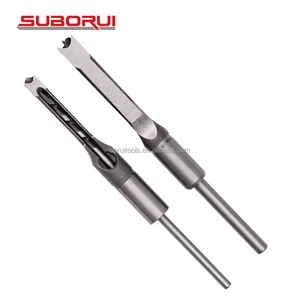 SUBORUI Customized High Quality Carbon Steel Round Shank Woodworking Square Hole Mortising Chisel Wood Drill Bit Set for Wood