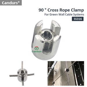 90 Degree 316 Stainless Steel 3mm 4mm 5mm 6mm Wire Rope Cross Clamp for Trellis Grid Cable Connection