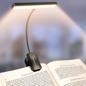 Glocusent New 1200mAh Battery 90Hrs Battery Life Usb Rechargeable Book Lamp CCT Dimmable Portable Clip on Reading Light