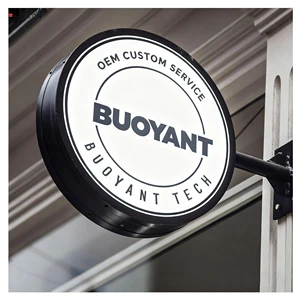 Custom Logo Advertising Round Lightbox Signage Outdoor Business Shop Sign Lights Circular Led Light Box Bright Sign