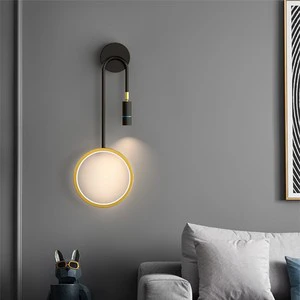 Wall Lights Lamp Creative Decoration Minimalist Line Nordic Circle Design Interior Bedside Colorful Indoor Modern Led Wall Lamps